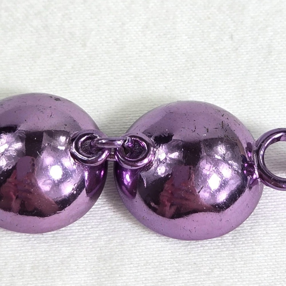 Juicy Couture Purple Gumdrop Round Crystal Pave Rhinestone‎ Toggle Bracelet 7" - Picture 8 of 16